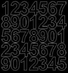 Naklejka cyfry samoprzylepne 4 cm naklejki czarny matowy.