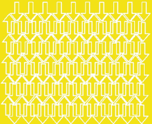 Naklejka strzałki 3x2cm 110 sztuk naklejki żółty matowy