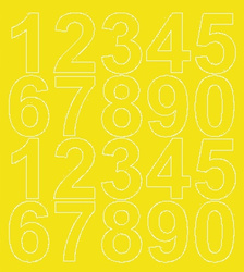 Naklejka cyfry samoprzylepne 5 cm naklejki żółty z połyskiem