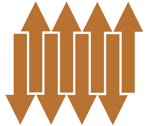 Naklejki strzałki, strzałka 30x10 cm 8 szt. miedziany matowy