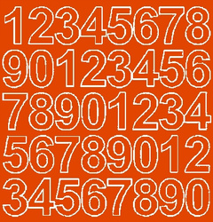 Naklejka cyfry samoprzylepne 3,5 cm naklejki pomarańczowy matowy