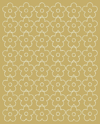 Naklejka na ścianę kwiaty 3 cm kwiatki 48 sztuk złoty matowy