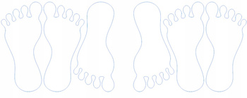 Naklejki stopy 6 szt.  ścieżka sensoryczna biały matowy