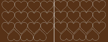 Naklejki serca walentynki 6 cm naklejka 30 sztuk brązowy matowy