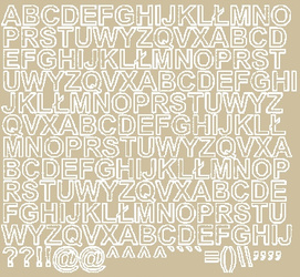 Naklejka litery samoprzylepne 1.5 cm naklejki beżowy z połyskiem