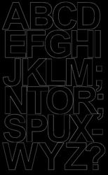 Naklejka litery samoprzylepne 12 cm naklejki czarny matowy