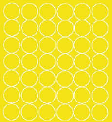 Naklejka koła 3 cm naklejki kółka kropki 42 sztuki żółty matowy