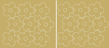 Naklejka na ścianę okno kwiaty kwiatki 18 szt złoty z połyskiem