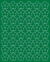 Naklejka na ścianę kwiaty 3 cm kwiatki 48 szt. zielony połysk