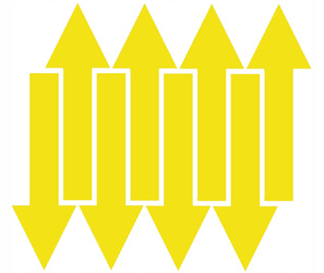 Naklejka strzałki 30x10 cm 8 sztuk naklejki żółty z połyskiem