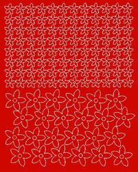 Naklejka na rower kask kwiaty kwiatki 120 sztuk czerwony połysk