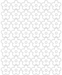 Naklejka na ścianę okno kwiaty 3 cm kwiatki 48 sztuk biały połysk