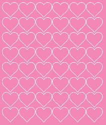 Naklejki na ścianę serca 3 cm 48 sztuk różowy z połyskiem.