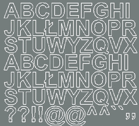 Naklejka litery samoprzylepne 2,5 cm naklejki szary matowy