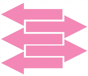 Naklejka strzałki 40x15 cm 5 sztuk naklejki różowy matowy