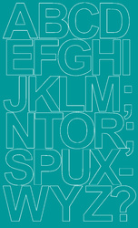 Naklejka litery samoprzylepne 12 cm naklejki turkusowy połysk