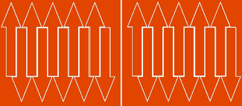 Naklejka strzałki 15x4cm 20 sztuk naklejki pomarańczowy matowy.