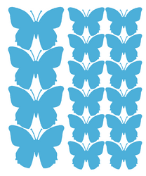 Naklejki na ścianę motyle 32 szt. jasnoniebieski z połyskiem