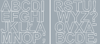 Naklejki litery samoprzylepne 5 cm srebrny z połyskiem