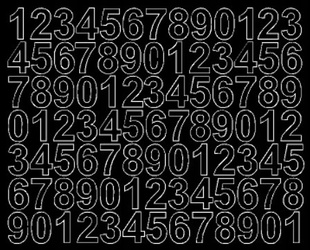 Naklejka cyfry samoprzylepne 2,5 cm naklejki czarny z połyskiem