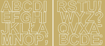 Naklejka litery samoprzylepne 5 cm naklejki złoty z połyskiem