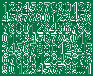 Naklejka cyfry samoprzylepne 2.5 cm naklejki zielony matowy