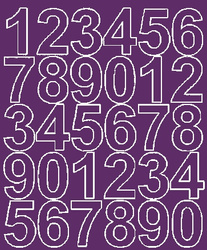 Naklejka cyfry samoprzylepne 4,5 cm naklejki fioletowe matowe