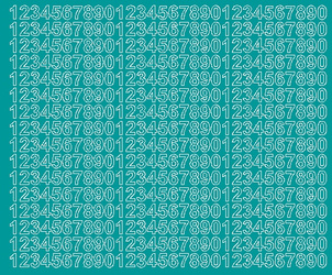 Naklejka cyfry samoprzylepne 1 cm naklejki turkusowy matowy