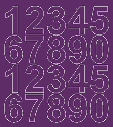 Naklejka cyfry samoprzylepne 5 cm naklejki fioletowy matowy