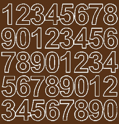 Naklejka cyfry samoprzylepne 3,5 cm naklejki brązowy matowy