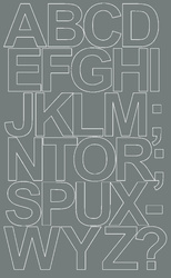 Naklejka litery samoprzylepne 12 cm naklejki szary matowy