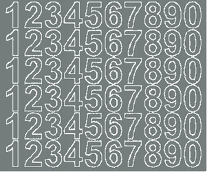 Naklejka cyfry samoprzylepne 3 cm naklejki szary matowy