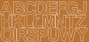 Naklejki litery samoprzylepne 7 cm miedziany z połyskiem