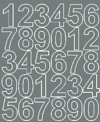 Naklejka cyfry samoprzylepne 4,5 cm naklejki szary z połyskiem