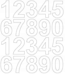 Naklejka cyfry samoprzylepne 5 cm naklejki białe matowe