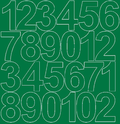 Naklejka cyfry samoprzylepne 12 cm naklejki zielony z połyskiem