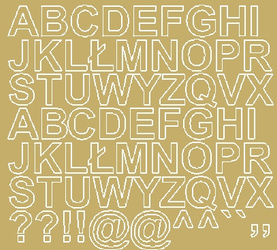 Naklejka litery samoprzylepne 2,5 cm naklejki złoty z połyskiem