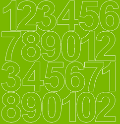 Naklejki cyfry samoprzylepne 12 cm limonkowy zielony matowy