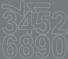 Naklejka cyfry samoprzylepne 8 cm naklejki szary z połyskiem