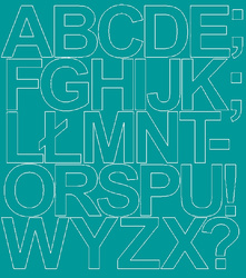 Naklejka litery samoprzylepne 10 cm naklejki turkusowy matowy