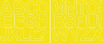 Naklejka litery samoprzylepne 6 cm naklejki żółty z połyskiem