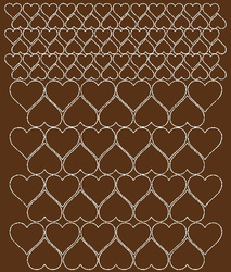 Naklejka na rower kask serca 116 sztuk brązowy matowy