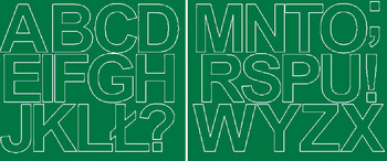 Naklejka litery samoprzylepne 6 cm naklejki zielony z połyskiem