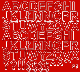 Naklejka litery samoprzylepne 2,5 cm naklejki czerwony matowy