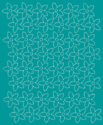 Naklejka na ścianę kwiaty 3 cm kwiatki 48 sztuk turkusowy matowy