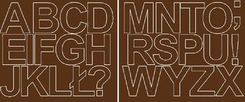 Naklejka litery samoprzylepne 6 cm naklejki brązowy z połyskiem