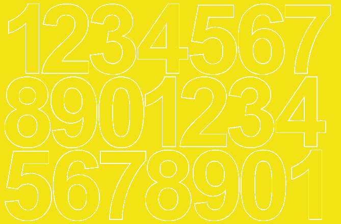 Cyfry samoprzylepne 10 cm żółty z połyskiem